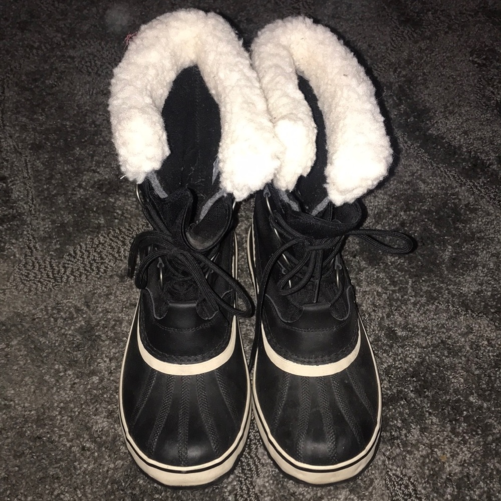 Sorel Black and White Winter Boots